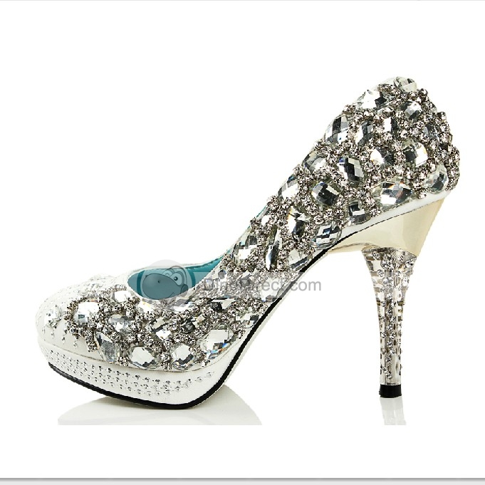 681x681 Jiumu Bling Gem Rhinestone Sequin High Heel Bridal Wedding Shoes