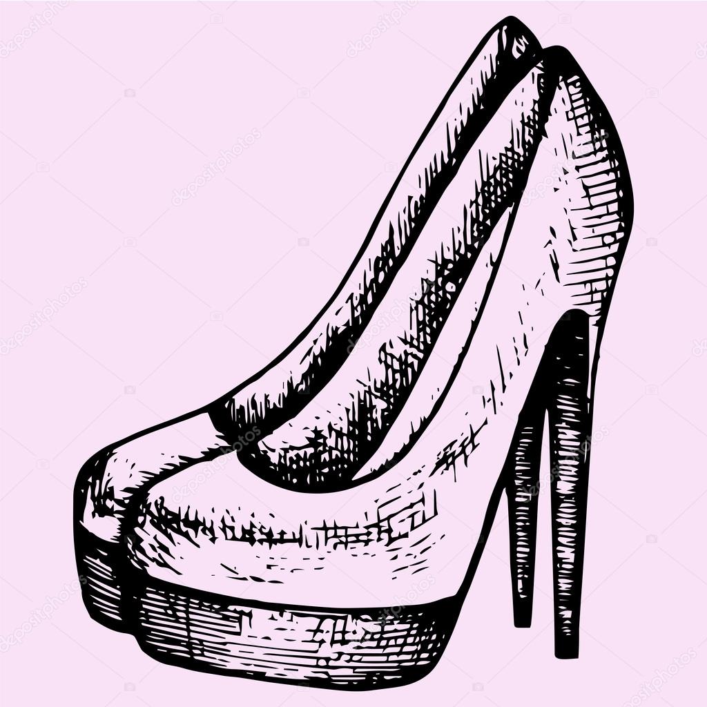 1024x1024 Women's High Heels Shoes Stock Vector