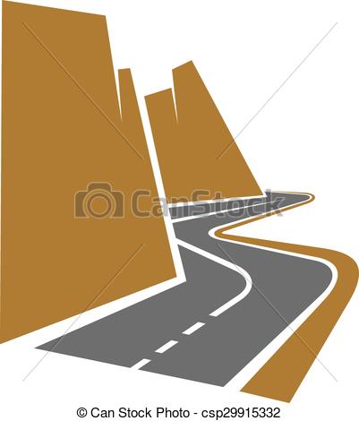 401x470 Winding Mountain Road Or Highway With Center Line Following