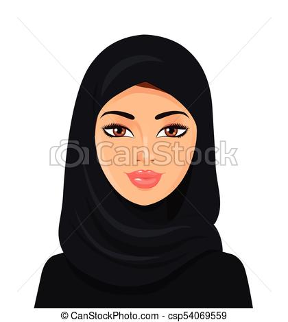 420x470 Beautiful Muslim Woman In Black Hijab Isolated On A White