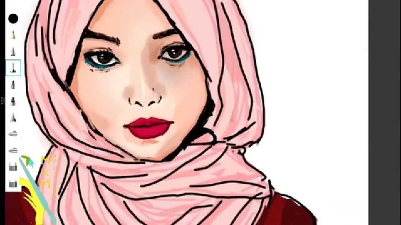 1280x720 Digital Drawing] Hijab Girl