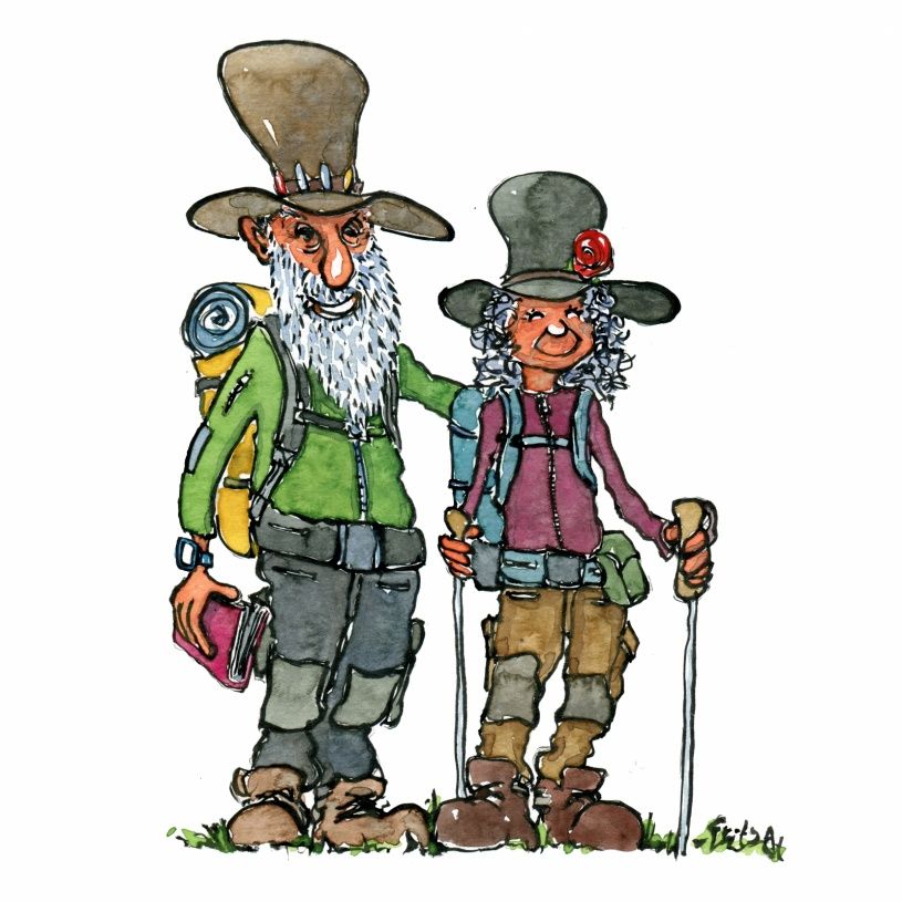 815x815 Old Hikers Illustration