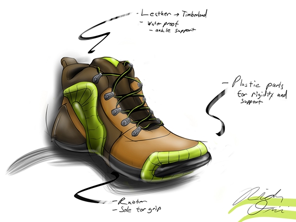 Hiking Boot Drawing at GetDrawings | Free download