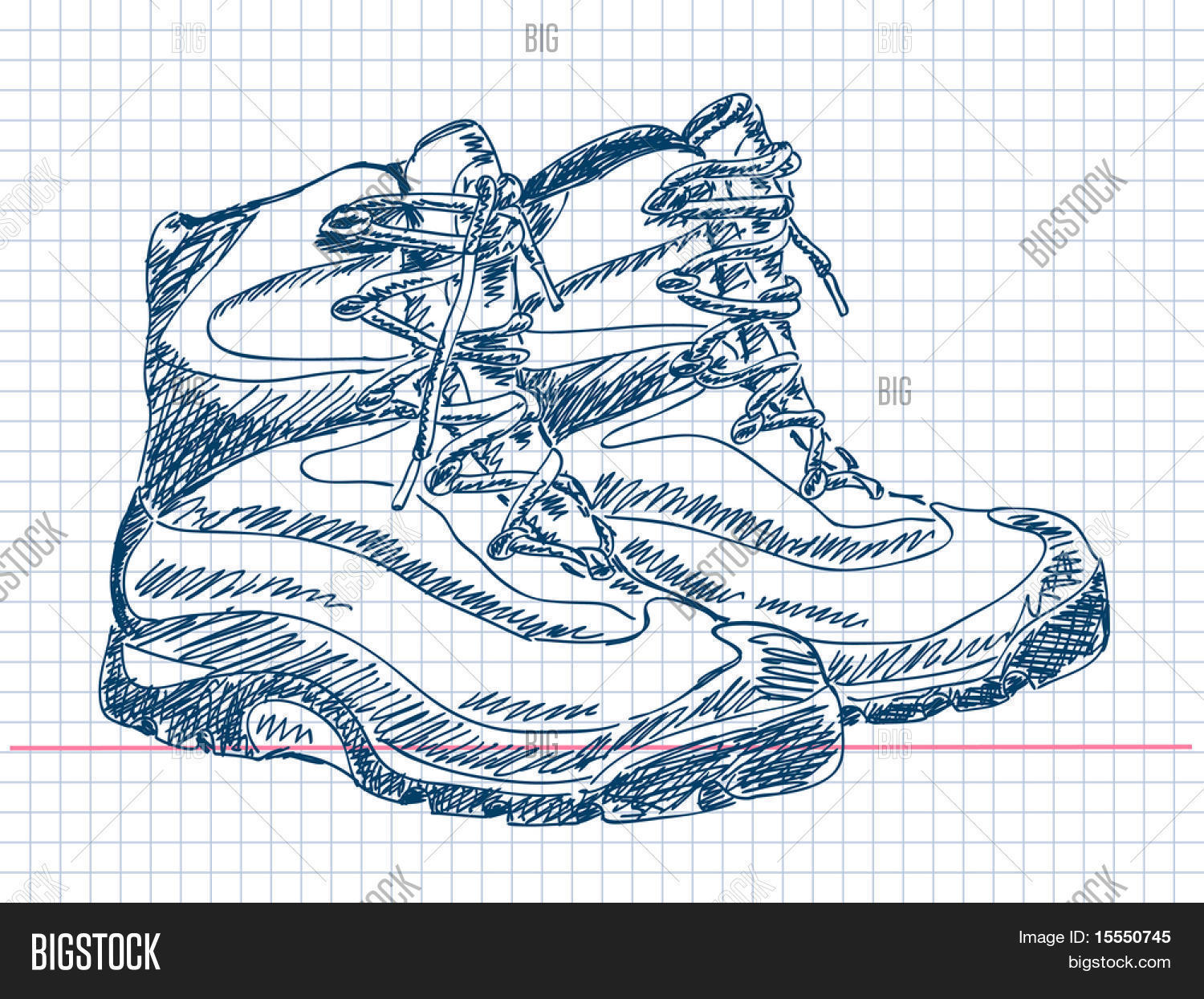 1500x1245 Hand Drawn Hiking Boots Vector Vector Amp Photo Bigstock