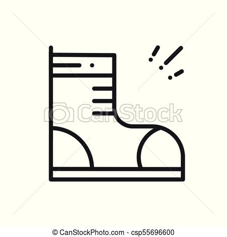 450x470 Hiking Shoes Line Icon. Trekking Boots Sign And Symbol . Vector