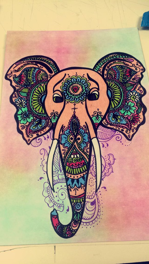 610x1082 Colors, Drawing, Elephant, Hindu, Mandalas