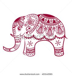 236x246 Indian Elephant Outline