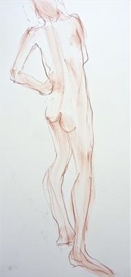 190x400 Maisie Parker Leaning On Hip Conte Drawings