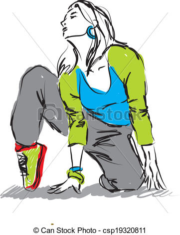361x470 Dancer Hip Hop Illustration Vector Clip Art
