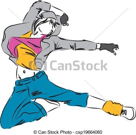 450x446 Hip Hop Dancer F Illustration Clip Art Vector