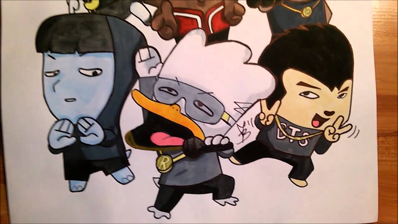 1280x720 Bangtan Boys Hip Hop Monster Drawing