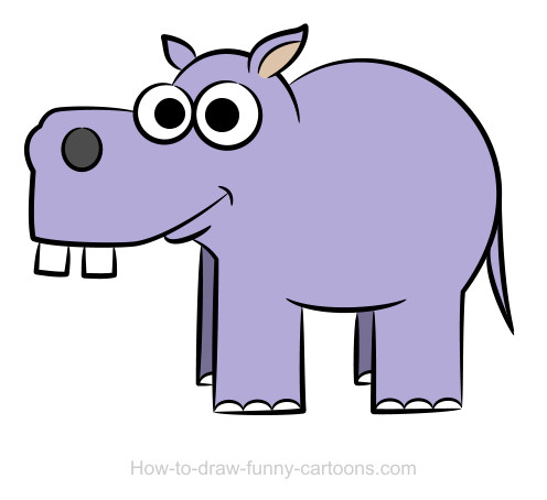 496x454 Hippo Drawing (Sketching + Vector)