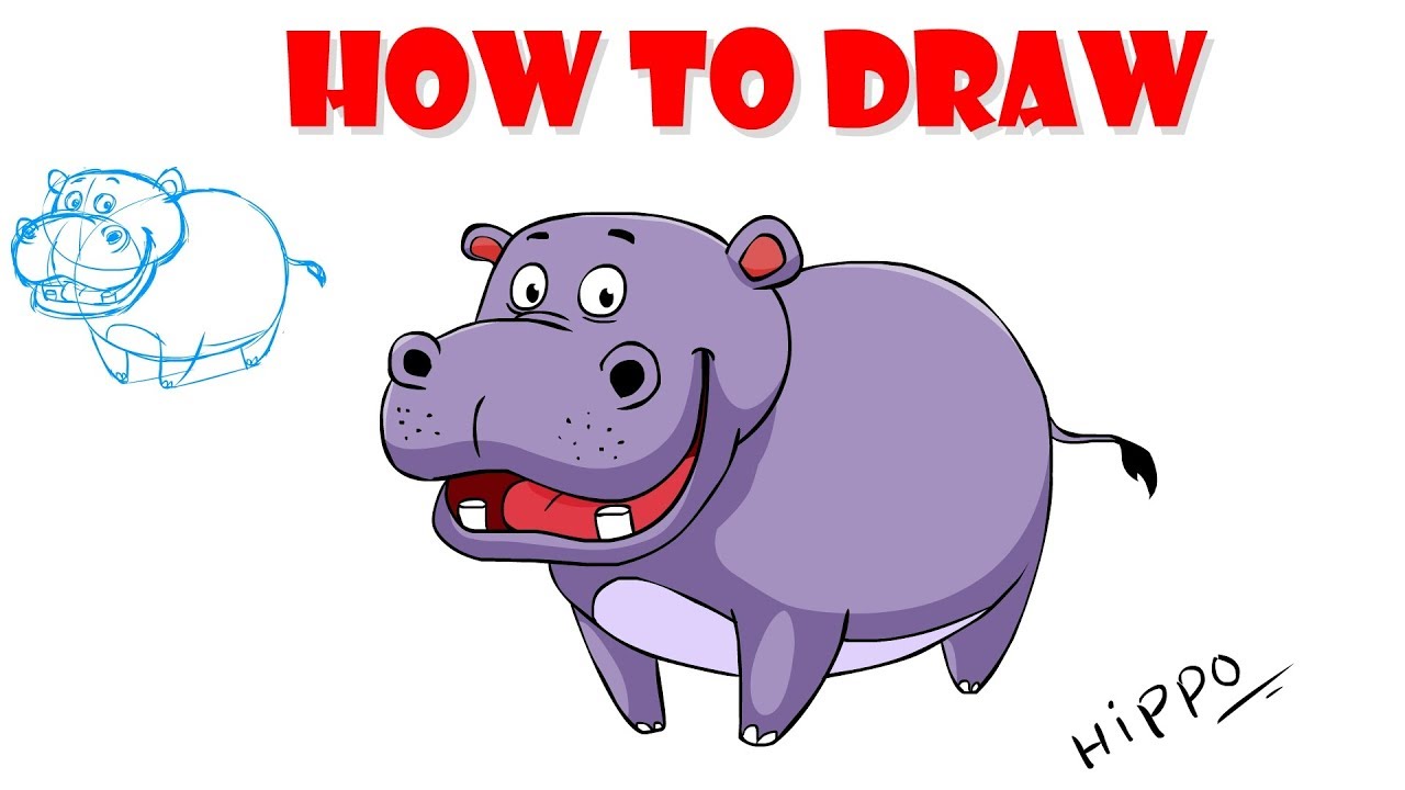 Hippo Cartoon Drawing at GetDrawings | Free download