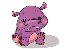 300x200 How To Draw A Hippo For Kids