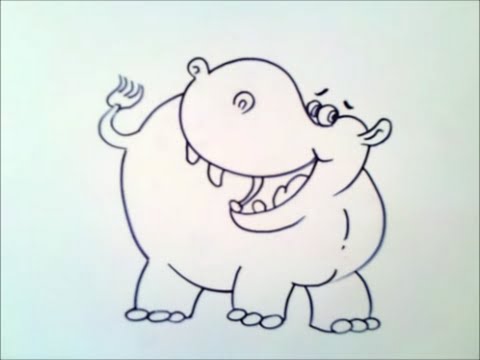480x360 How To Draw A Hippo Step By Step How To Draw A Hippo