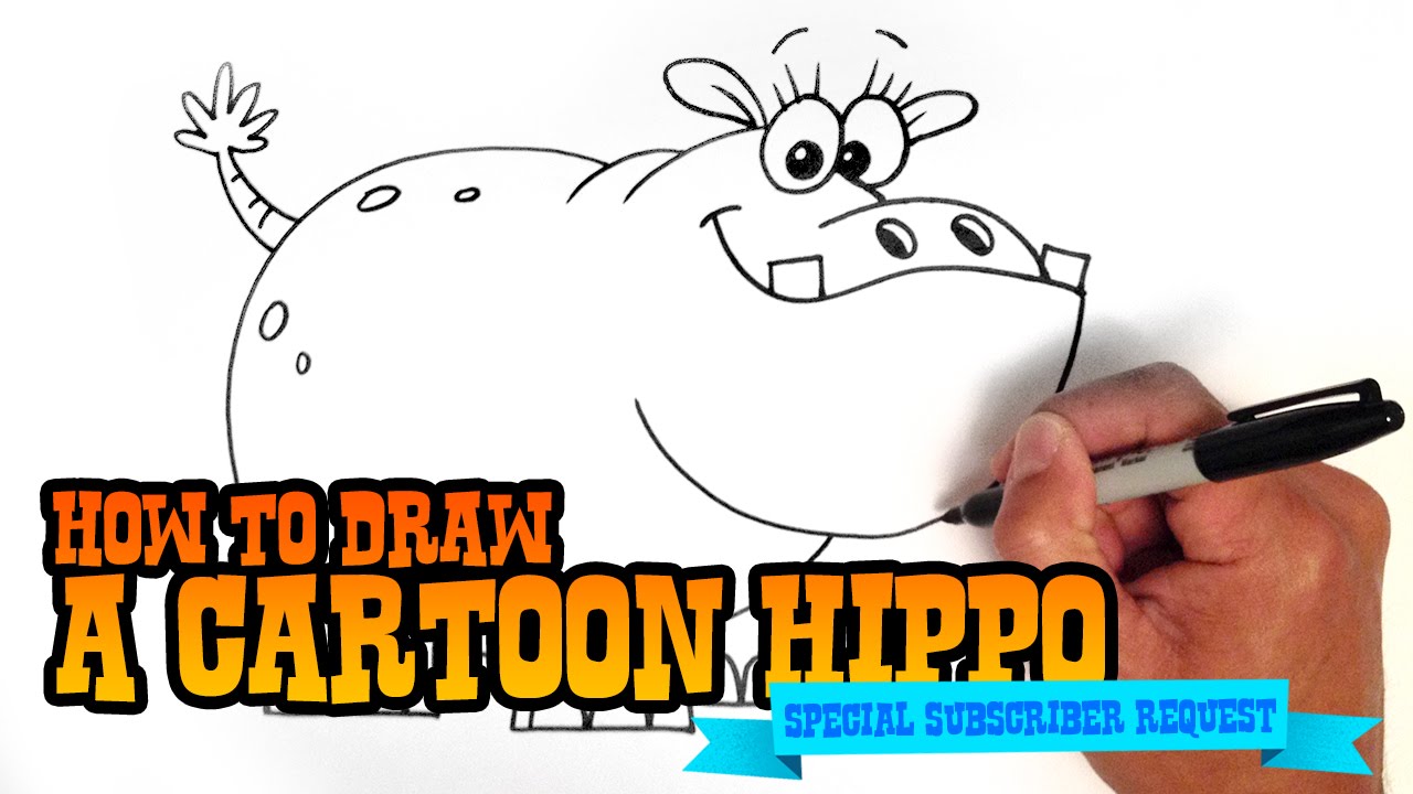 1280x720 How To Draw A Cartoon Hippo