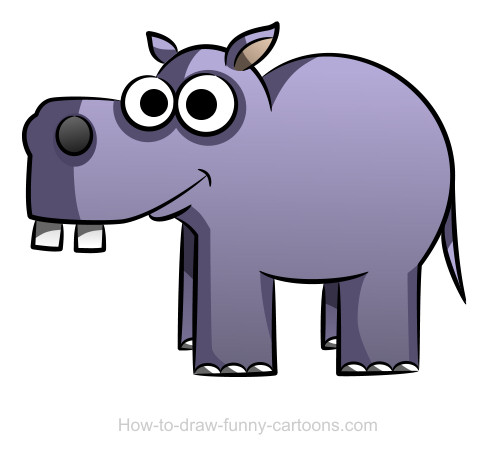 496x454 Hippo Drawing (Sketching + Vector)
