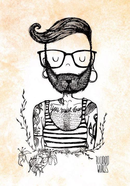 500x713 Hipster Guy. Drawing Ideasartwork Hipster Guys