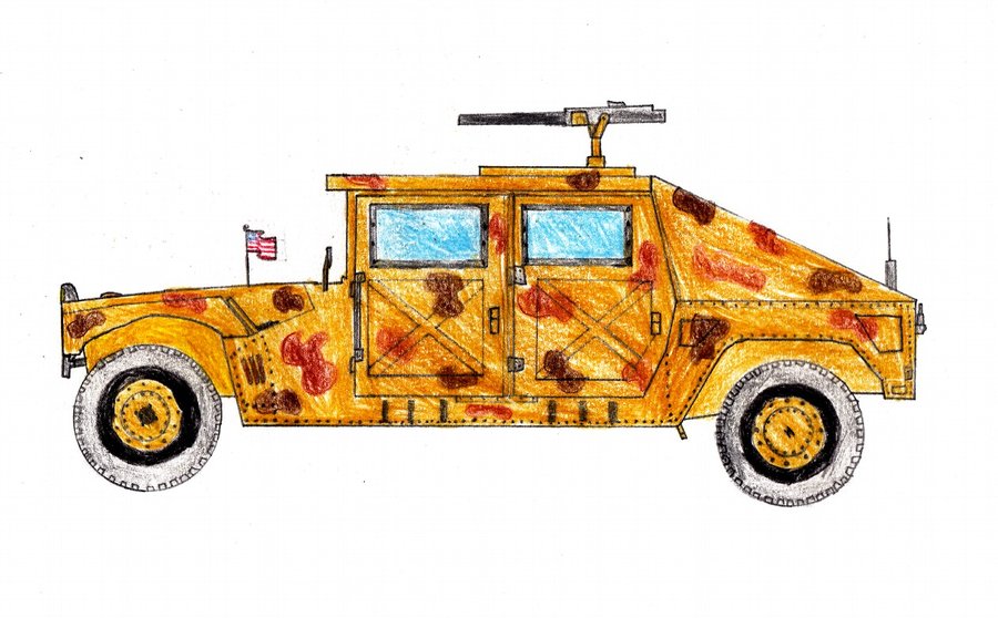 900x558 Hmmwv Drawing By Feriwan