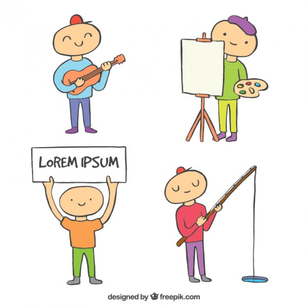 626x626 Hand Drawn Child Practising Hobbies Vector Free Download