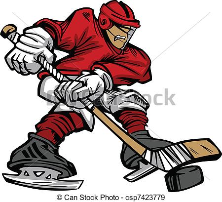450x409 Cartoon Hockey Player Skating Vecto. Cartoon Vector Of A Eps