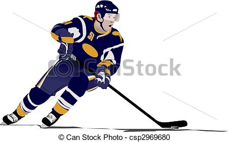 450x280 Ice Hockey Players. Colored Vector Illustration For Vector