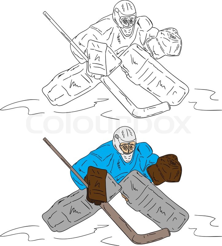 722x800 Ice Hockey Goalie Stock Vector Colourbox