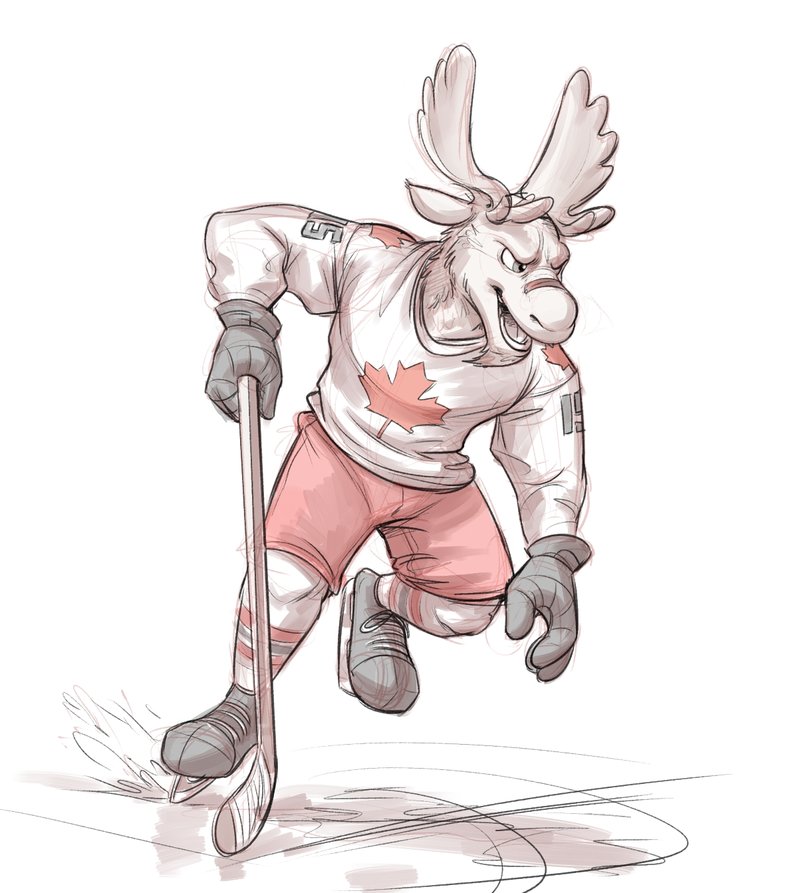 800x893 Moose Hockey Player By Temiree