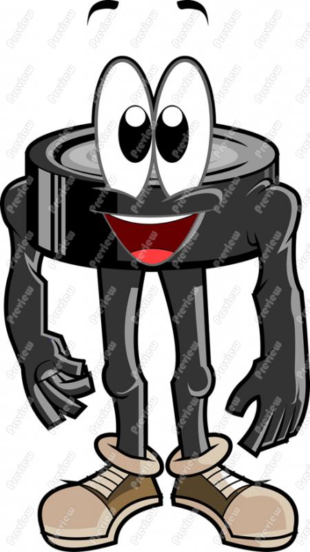 450x800 Hockey Puck Character Clip Art