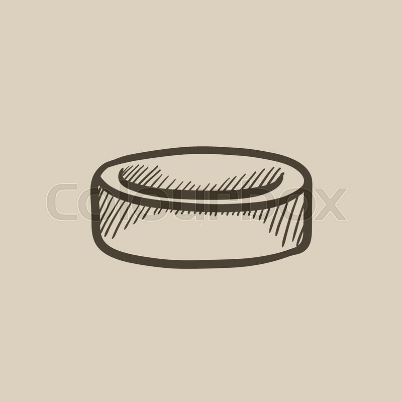 800x800 Hockey Puck Vector Sketch Icon Isolated On Background. Hand Drawn