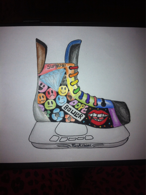 500x669 My Drawing Of Ice Hockey Skates ) On We Heart It