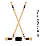 154x179 Two Hockey Sticks And Puck In The Vector Clipart Vector