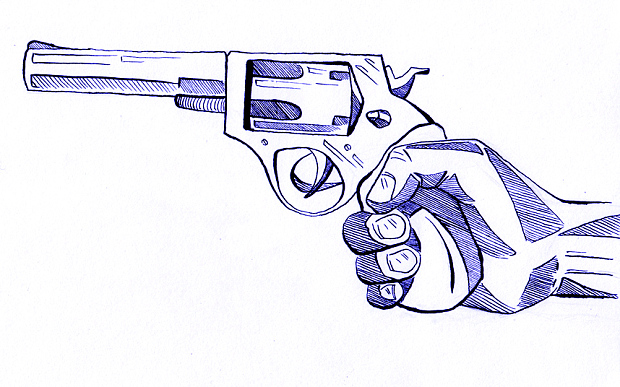 Holding A Gun Drawing at GetDrawings | Free download