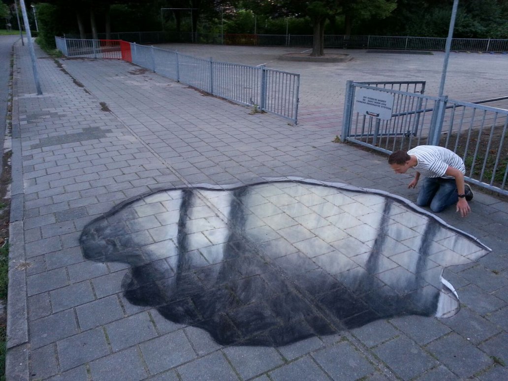 1032x774 This Is A 3d Streetart Drawing Of A Huge Hole In The Ground. I