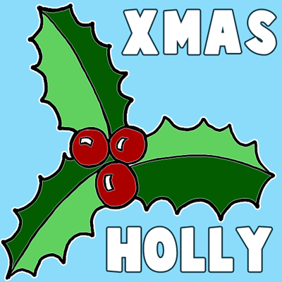 400x400 How To Draw Christmas Holly With Easy Tutorial