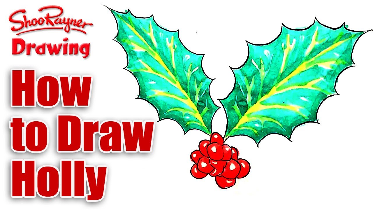 1280x720 How To Draw Christmas Holly