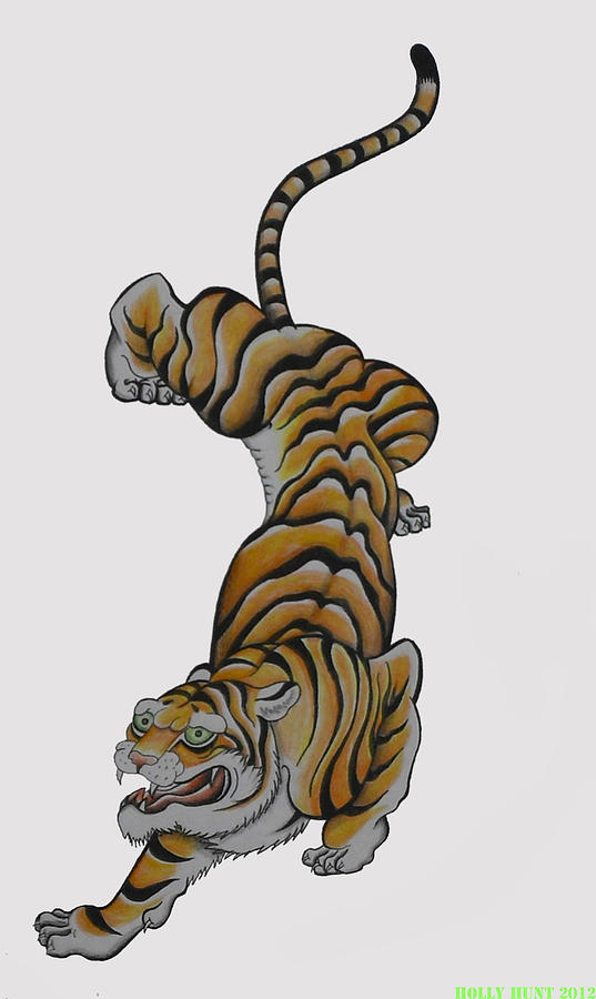 537x900 Tiger Drawing By Holly Hunt