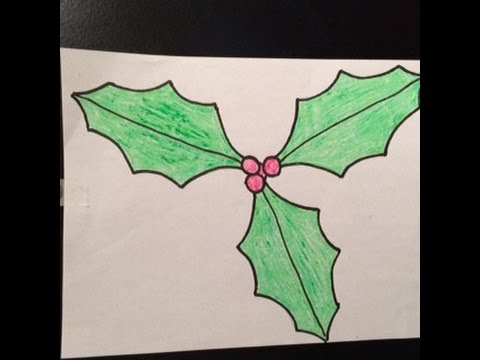 480x360 Drawing,how To Draw Holly And Berries, Fast And Easy,cartoon ,for