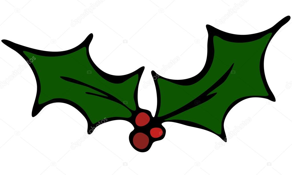 1023x614 Isolated Vector Illustration Of Holly Leaf And Berries Stock