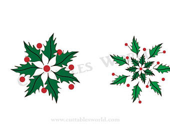 340x270 Holly Leaves Drawing Etsy
