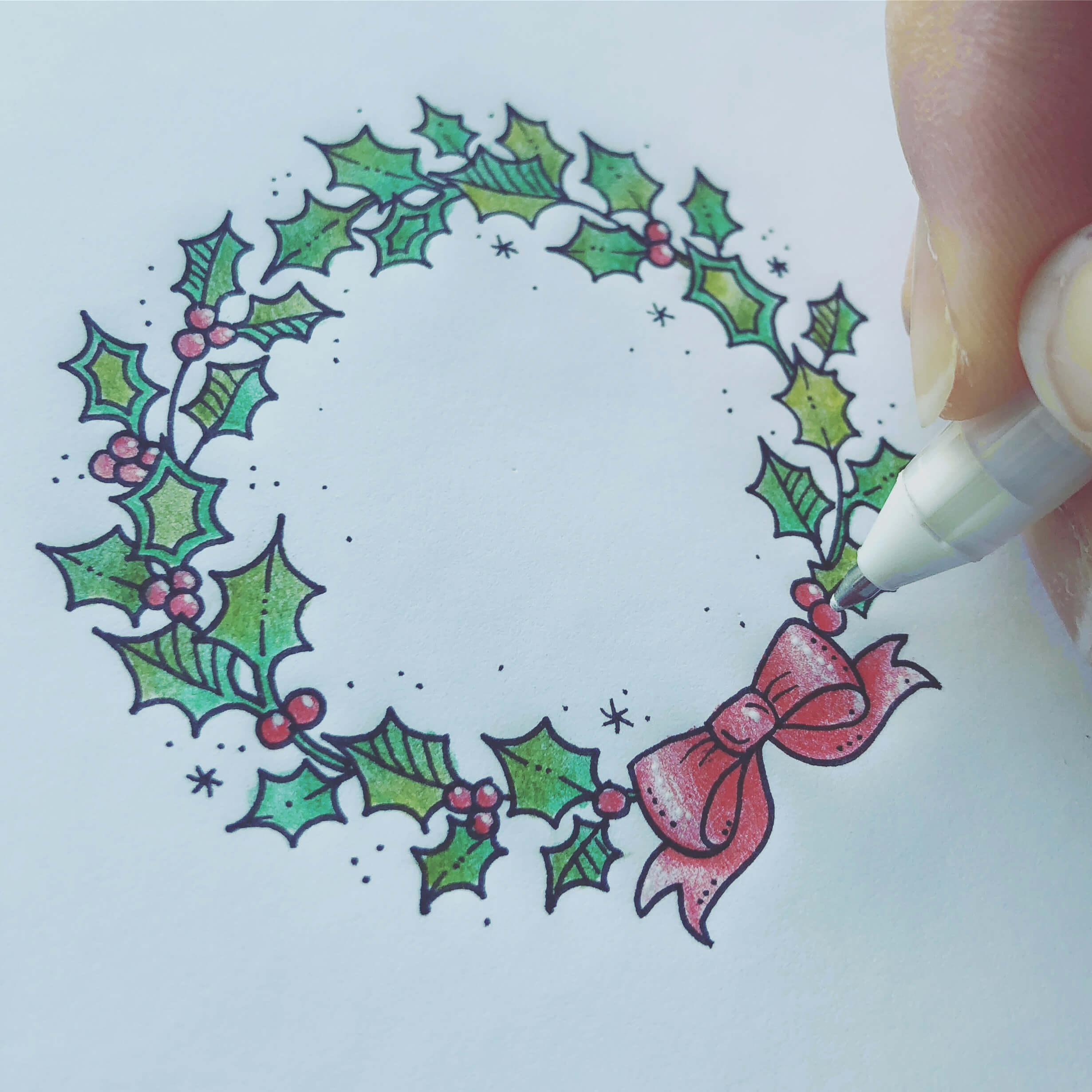 Holly Leaves Drawing at GetDrawings | Free download