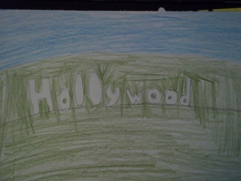 800x600 Hollywood Sign Drawing A Drawing Drawing On Cut Out + Keep