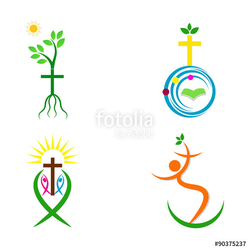 500x500 A Vector Drawing Represents Christianity Cross With Holy Bible