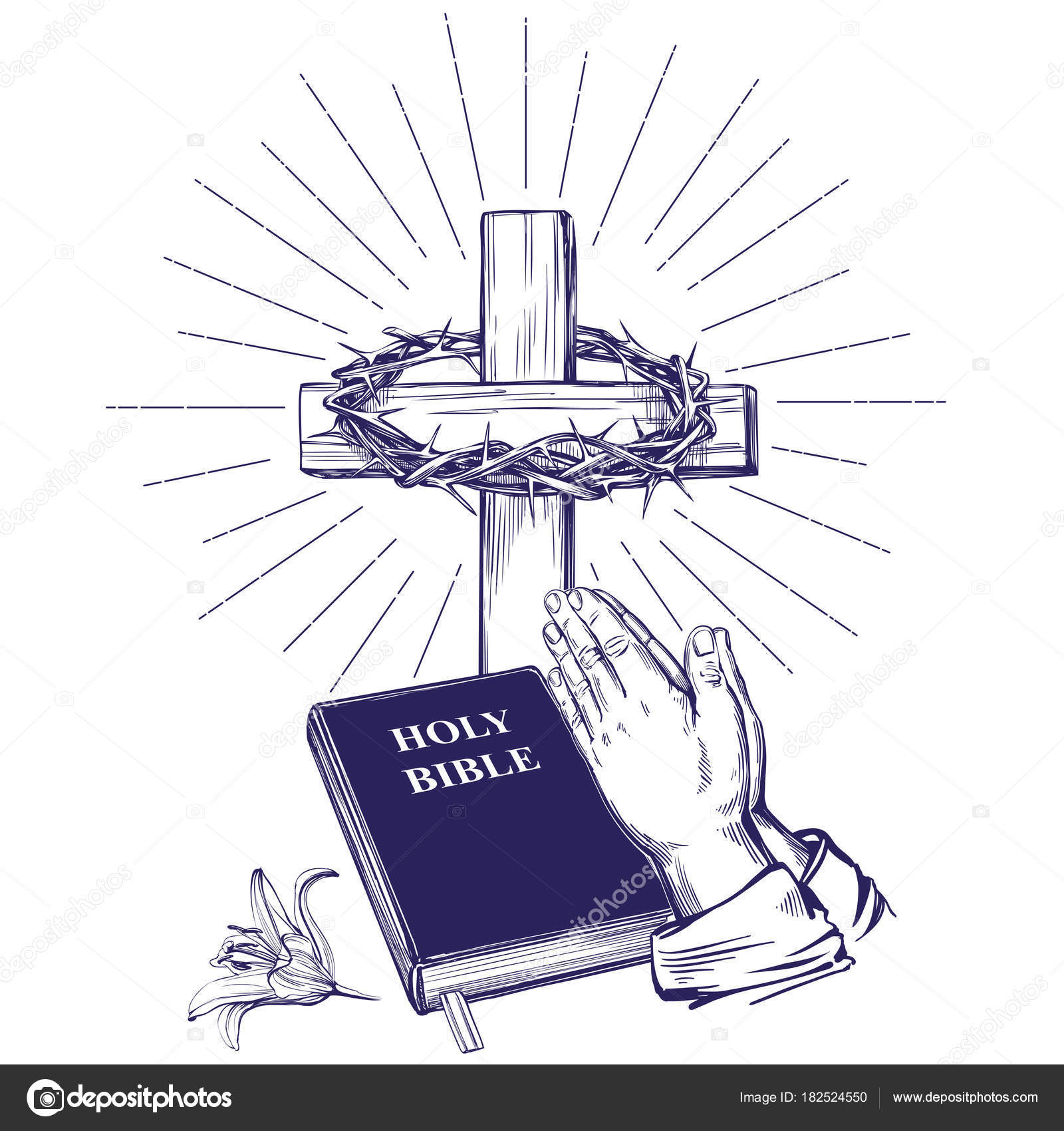 1600x1700 Praying Hands , Bible, Gospel, Crown Of Thorns, Wooden Cross