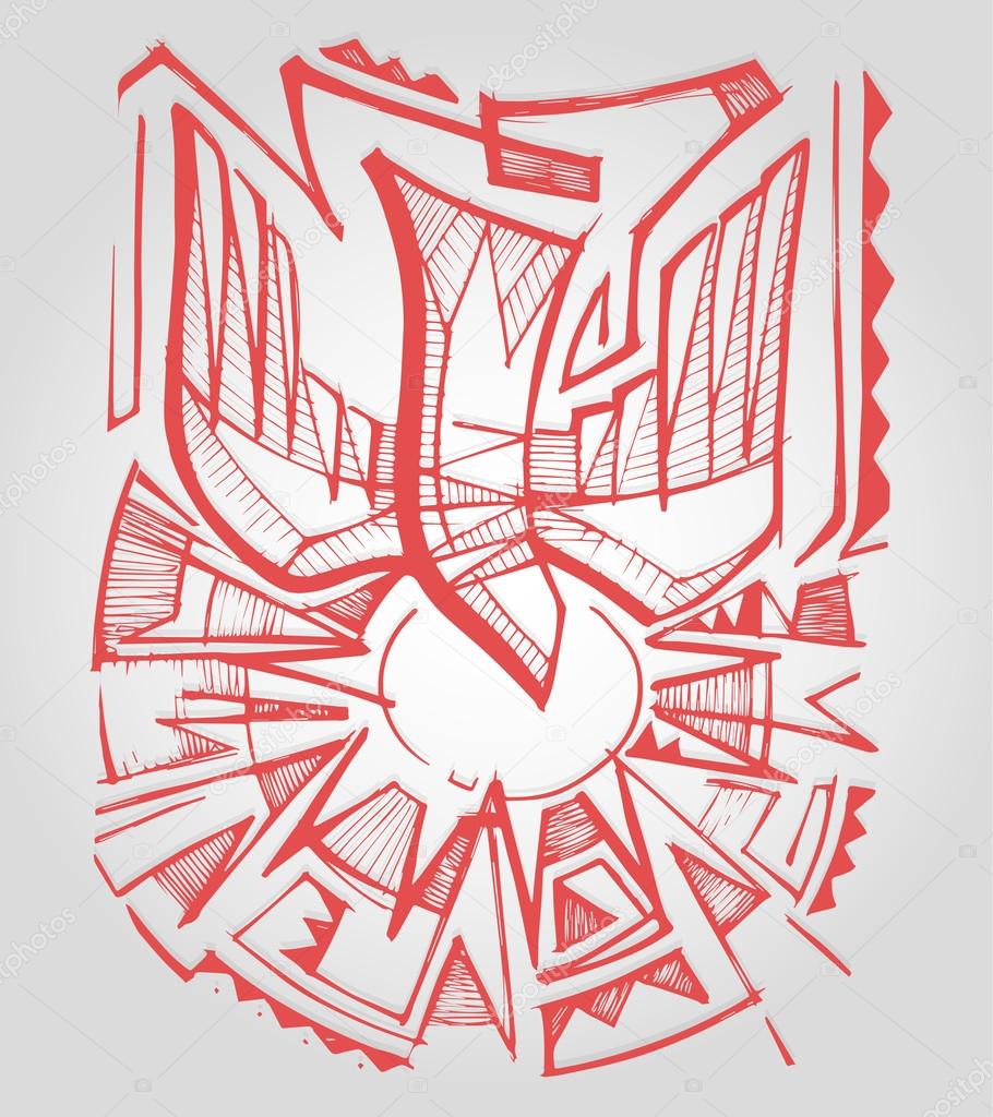 910x1024 Holy Spirit Drawing Stock Vector Bernardojbp
