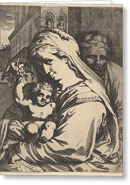 455x646 Holy Family Drawing By Werner Van Den Valckert