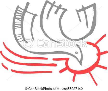 450x379 Holy Spirit Dove Religious Symbol Illustration. Hand Drawn Eps