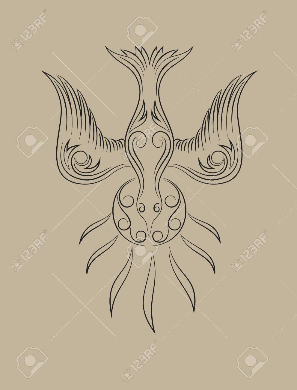 991x1300 Dove Holyspirit Sketch Drawing, Art Vector Design Royalty Free