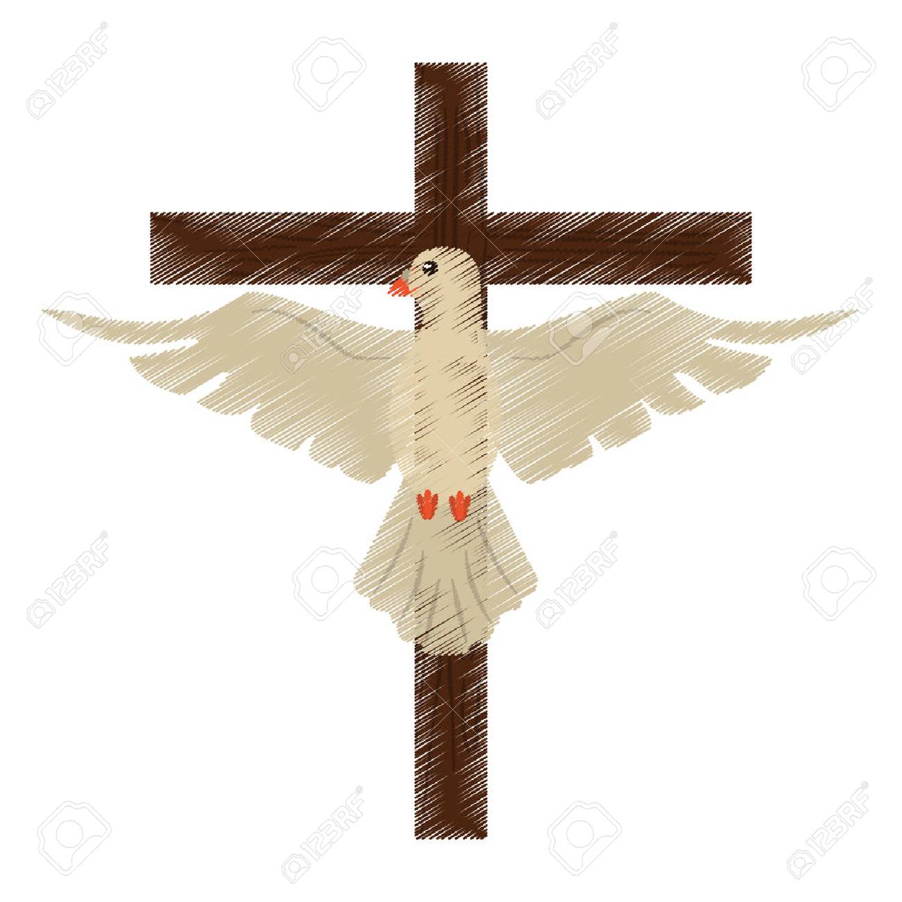 1300x1300 Drawing Holy Spirit Cross Vector Illustration Royalty Free