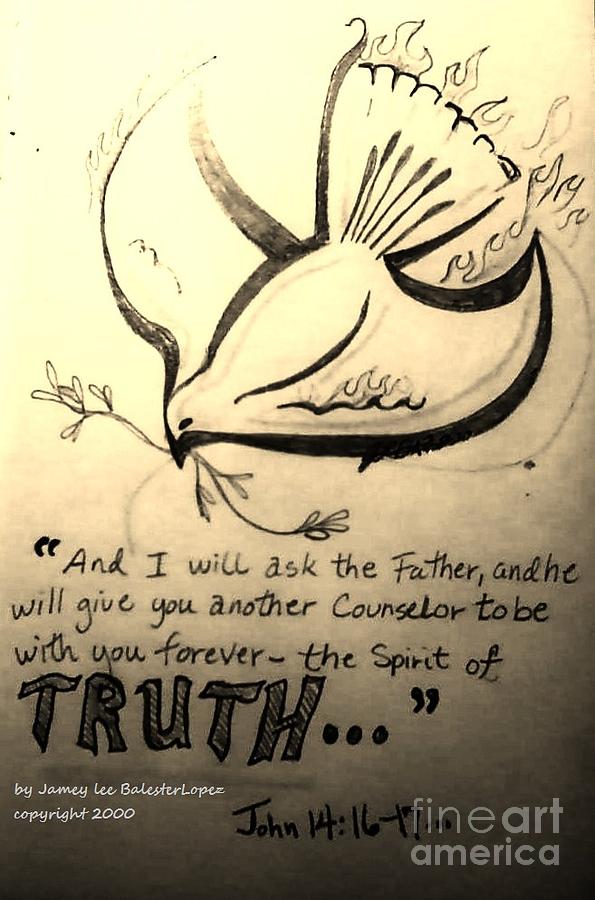 595x900 The Spirit Of Truth Drawing By Jamey Balester